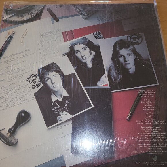 Paul McCartney & Wings - Band on the Run - 1973 Apple SO-3415 Rock Vinyl LP LPC - Picture 2 of 11